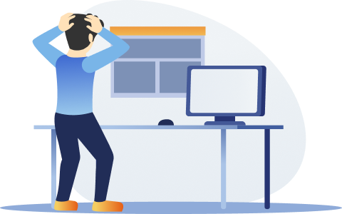 頭を抱える男性